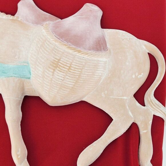 Vintage Metal Wall Hanging Southwest Pastel Decor Mexican Man with Mule - Picture 4 of 9